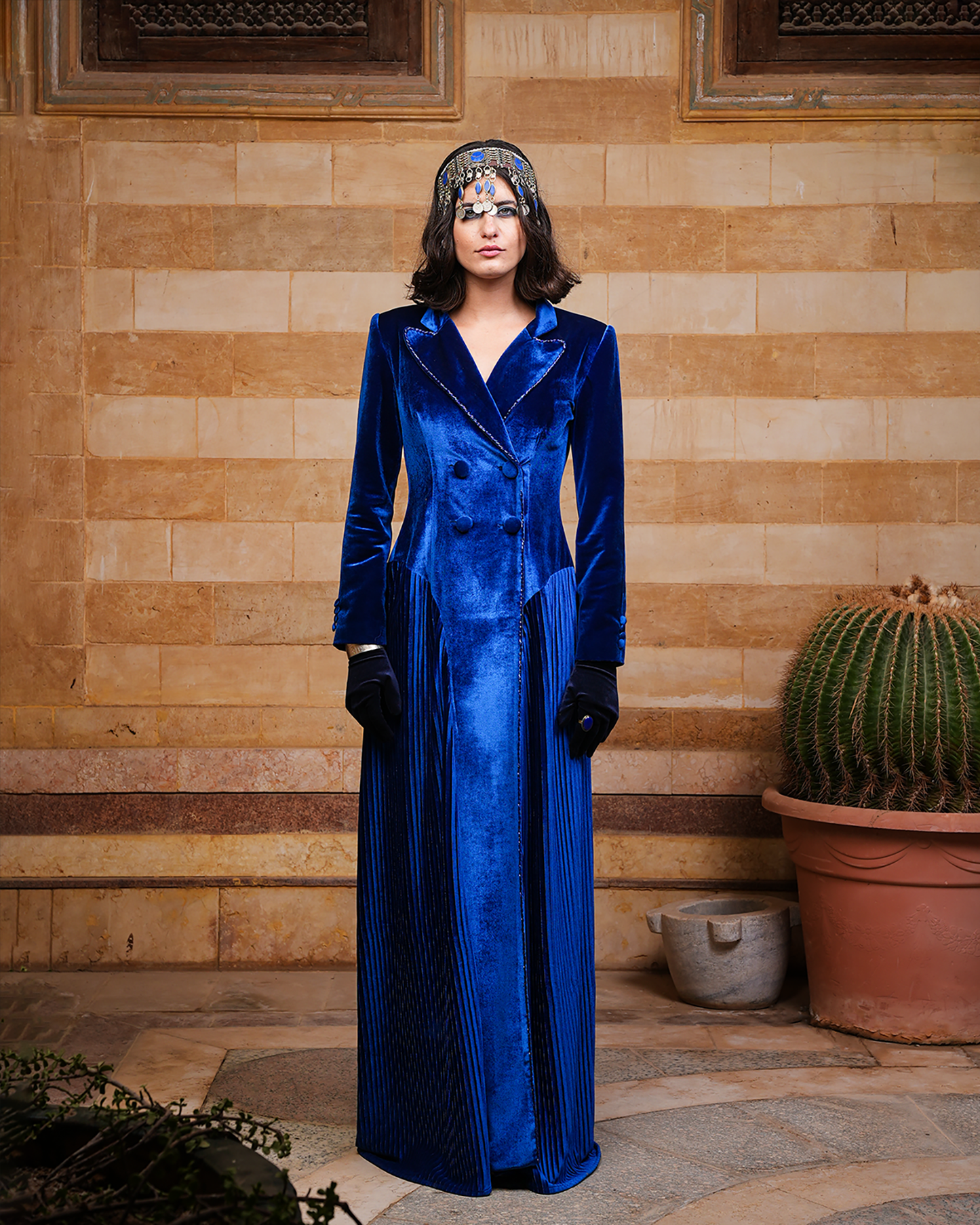 Sapphire kaftan & Mule