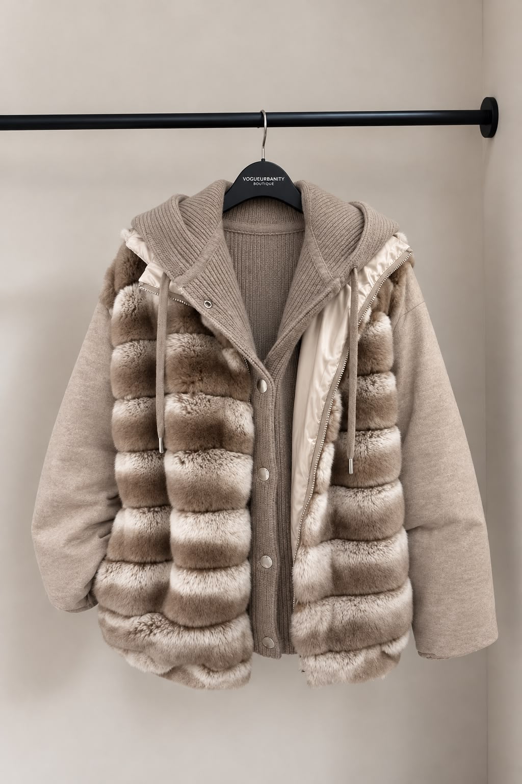The Noelle Hooded Fur Jacket